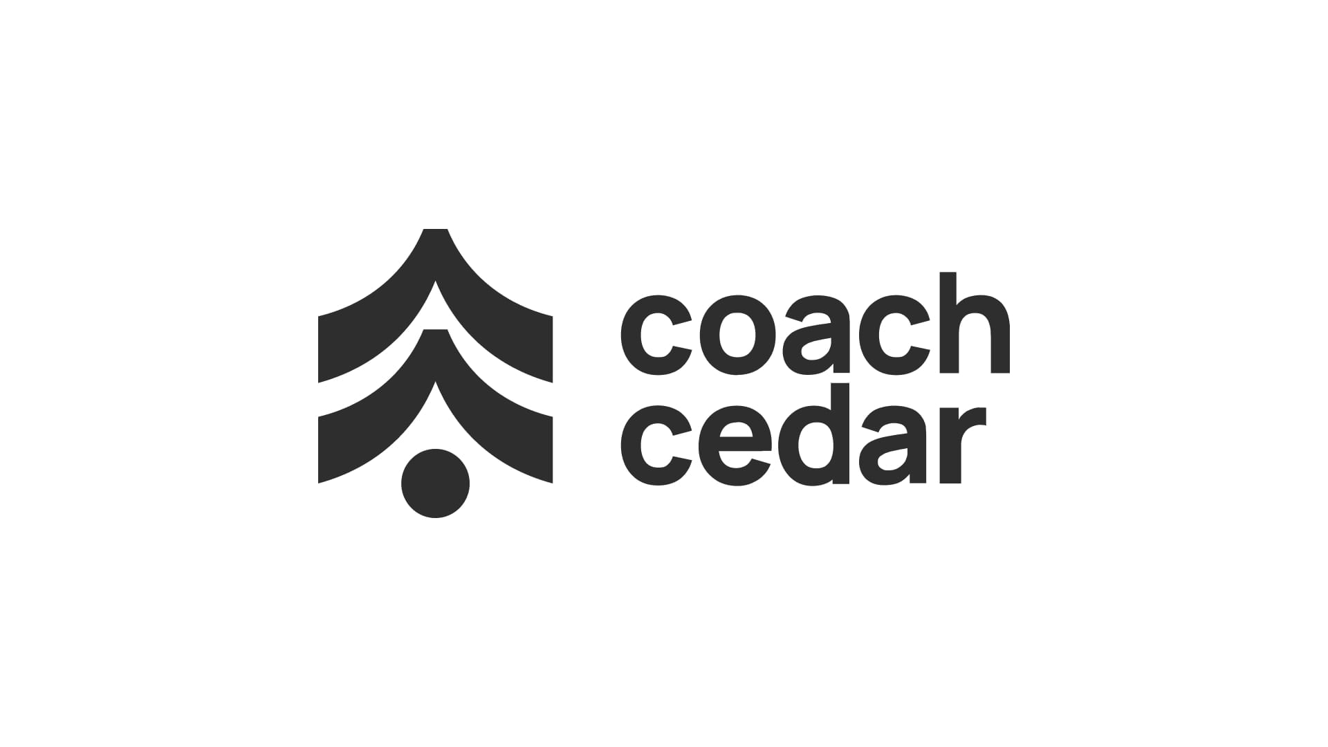 Final Coach Cedar logo, stacked, in charcoal on white.