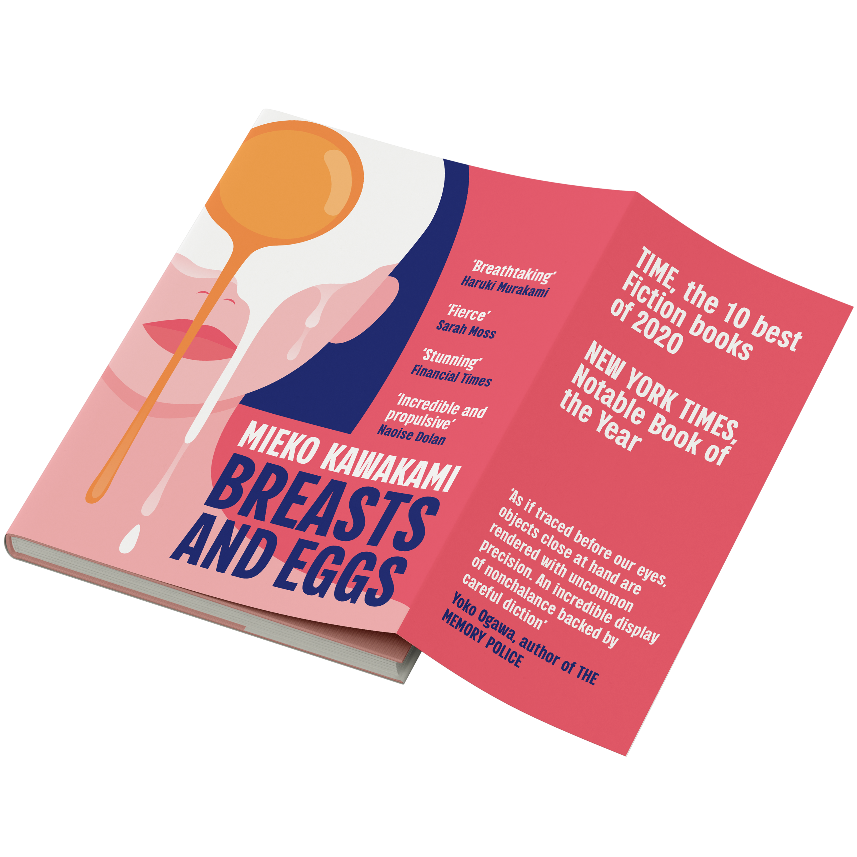 Book cover design 4: Flat pink design with praise quotes and clean typography